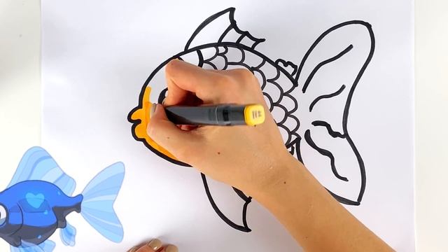Bolalar Uchun baliq rasmini chizish / Рисование рыбки для детей / Drawing Fish for kids смотреть онлайн