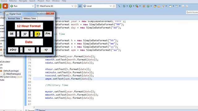Java Programming 2017 Make a Digital Clock #3 смотреть онлайн