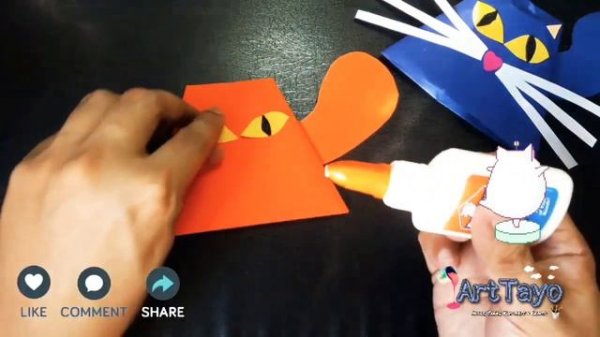 ArtTayo - EASY CAT DIY - paper project - paper cup origami - online art class #4