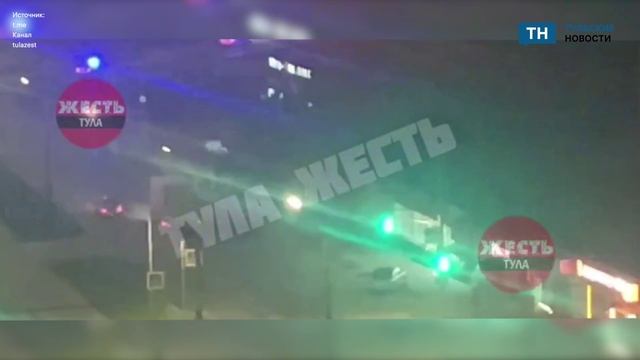 Ночная погоня полиции за нарушителем по улицам Тулы