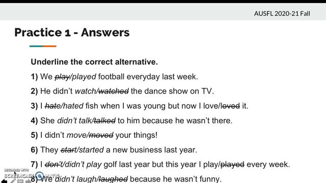 STARTER 7.2 Grammar: Past simple + regular verbs смотреть онлайн