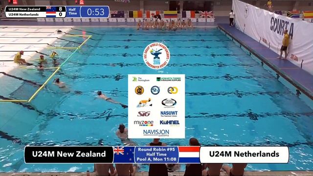 Game 95 (NED vs NZL U24M) - 5th CMAS Underwater Hockey Age Group Worlds - Sheffield, UK (Court A) смотреть онлайн