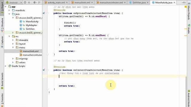 [Android studio]17. How to create Option and Context menu смотреть онлайн