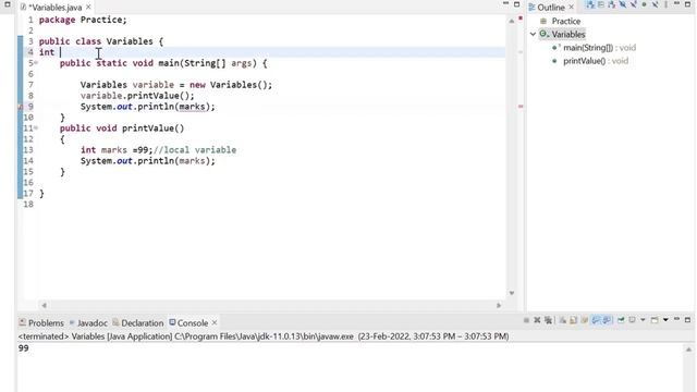 Java Variables || Local Variable, Instance Variable & Static Variable смотреть онлайн