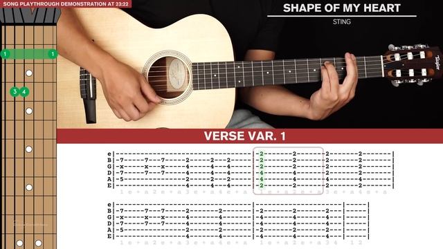 Shape Of My Heart Guitar Tutorial Sting Guitar Lesson |Fingerpicking|