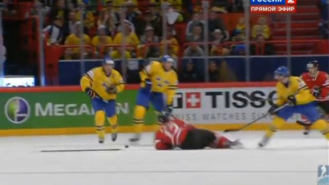 Alex EDLER knee on Eric STAAL (Canada -Sweden) WORLD CHAMPIONSHIP 2013 смотреть онлайн