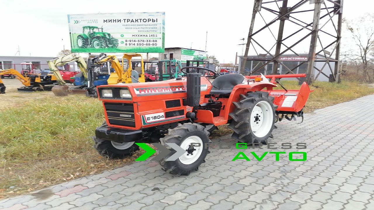 Новый обзор HINOMOTO E1804 японский мини трактор с фрезой колея 85 см клиренс 27 см 18 л с 4WD смотреть онлайн