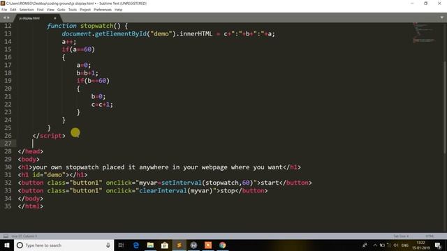 How to make STOPWATCH using HTML CSS and JAVASCRIPT смотреть онлайн