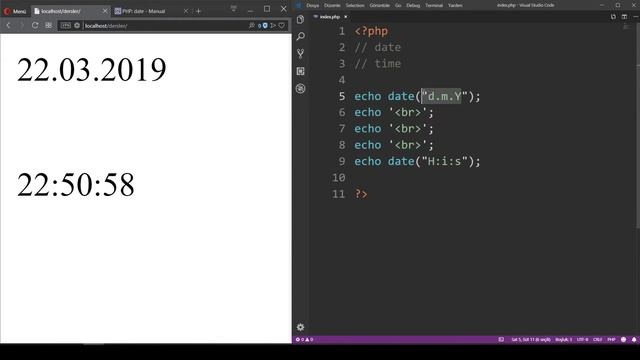 PHP İLE Zaman işlemleri date ve time - eğitim videoları смотреть онлайн