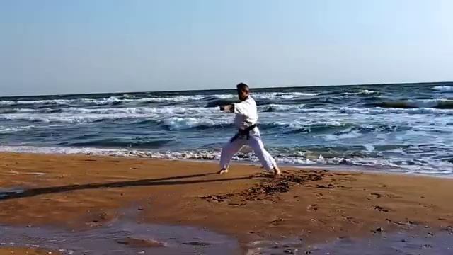 Все ката Шотокана на берегу моря в одном видео. "Медитация" на технику каратэ стиля Шотокан. смотреть онлайн