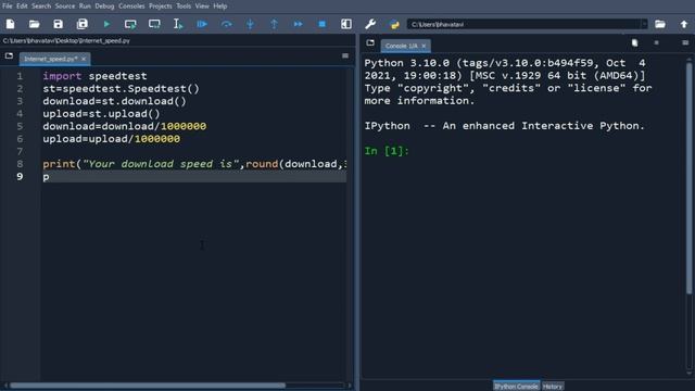 73. Test Internet Speed in Python with Code || speed test module, Upload, Download and Ping Tutoria смотреть онлайн