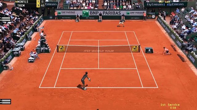 Tennis Elbow 2019: Monfils vs Thiem | Roland Garros HD Gameplay [ITST 1.19] смотреть онлайн