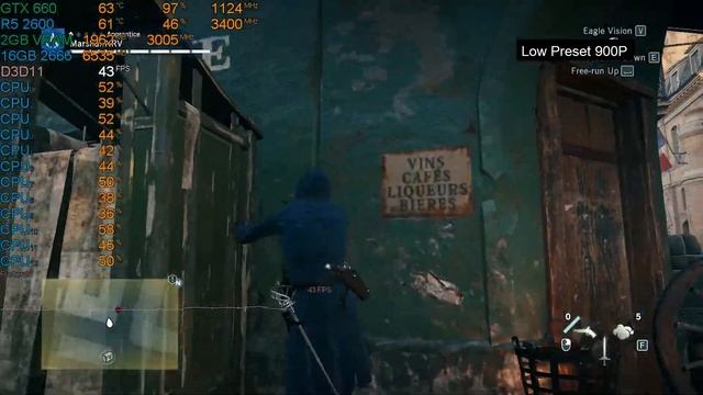 Assassin's Creed Unity - GTX 660 2Gb | R5 2600 | 1080P | 900P | 720P смотреть онлайн