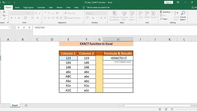 Day 1 | Easy Excel Lessons | EXACT function | English | Marathi | смотреть онлайн