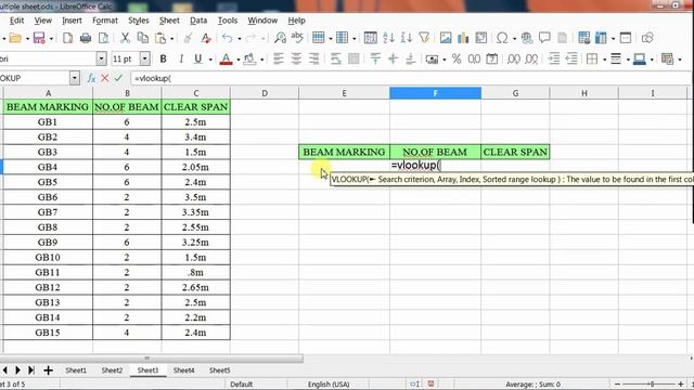 Vlookup in Libreoffice calc || Libreoffice calc tutorial in hindi ???? смотреть онлайн
