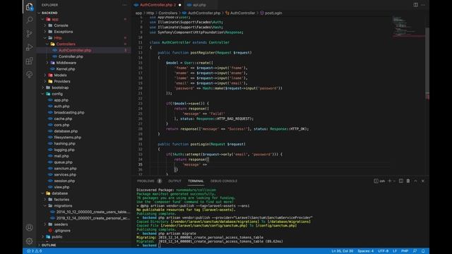 Laravel API Sanctum | #part2 Login смотреть онлайн