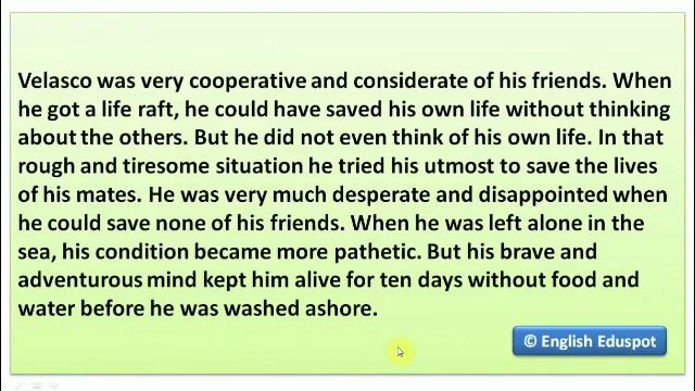 Velasco / Character Sketch/ Std 8 English / by English Eduspot смотреть онлайн