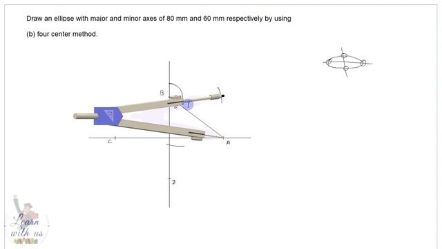 Ellipse by Four Center Method/ Engineering Drawing I/ Geometrical Construction смотреть онлайн