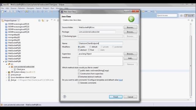 WebSocket Tutorial 08 (JavaFX Programmatic ClientEndpoint Chat App.) смотреть онлайн