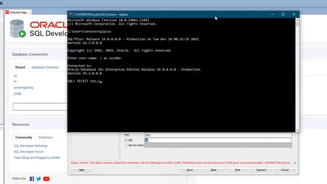 Fix Solve Error Oracle: ORA-12514 or ORA-12505: TNS Listener does not currently know of SID given смотреть онлайн
