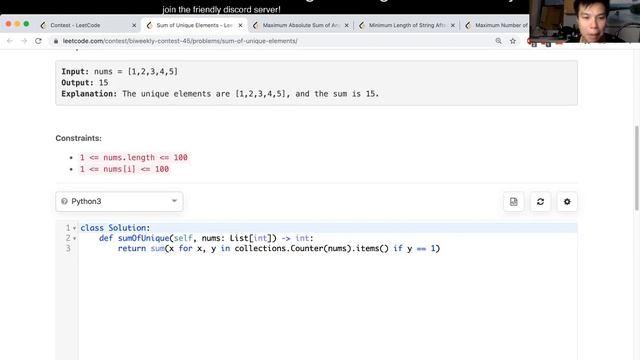 1748. Sum of Unique Elements (Leetcode Easy) смотреть онлайн
