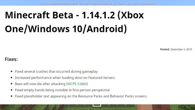 Minecraft Bedrock 1.14.1.2 BETA OUT NOW ! HANDS ARE BACK ![ Change Log ] MCPE / Xbox / Windows 10 смотреть онлайн