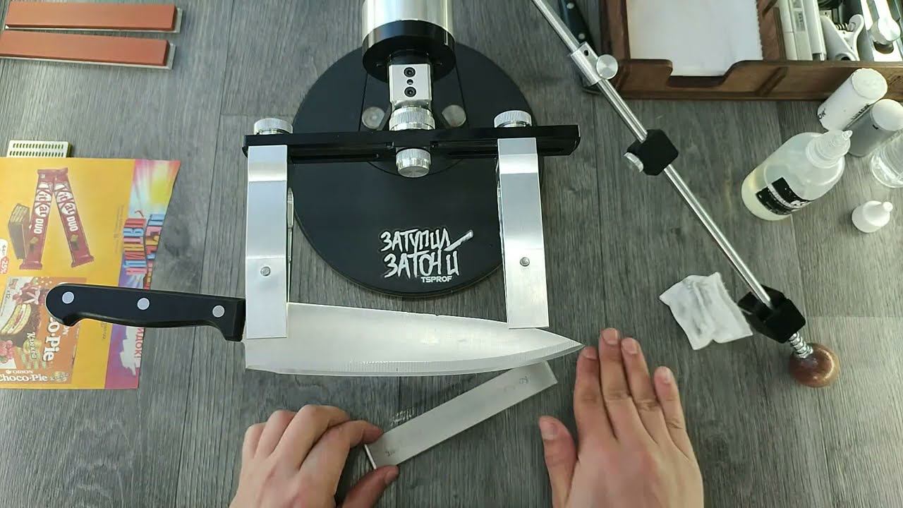 Заточка хухнного ножа, пятка, дрель и эпик фейл)) TSPROF K03 Pro смотреть онлайн