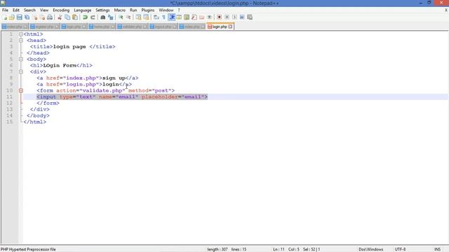 login form in php (part 3) смотреть онлайн