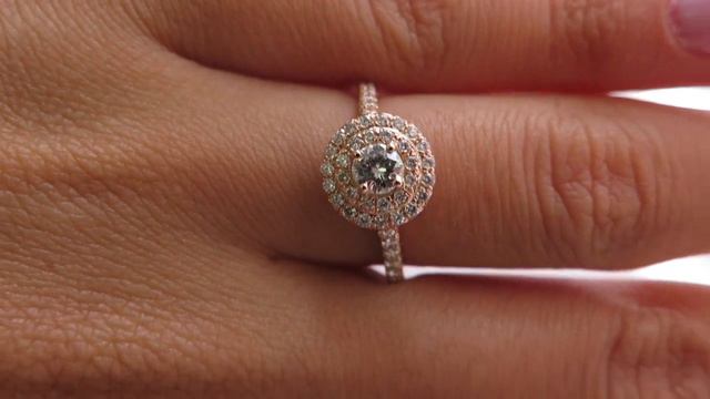 TIFFANY & Co Authentic SOLESTE Round Diamond ENGAGEMENT Wedding Halo 18k Rose Gold Ring смотреть онлайн