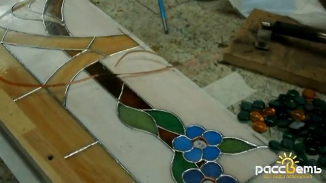 Монтаж витража и освещения на Мичуринском. смотреть онлайн