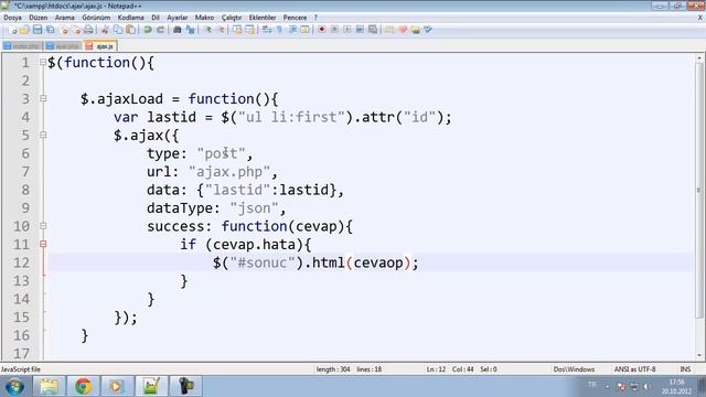 jQuery Ajax ile Anlık Veri Güncellemesi Uygulaması смотреть онлайн