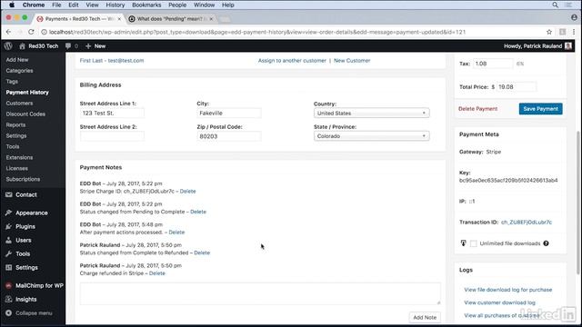 Course WordPress Ecommerce Easy Digital Downloads -10 Managing Sales: Video 31 Viewing orders смотреть онлайн