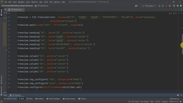 Tkinter Treeview with Alternating Color Rows & Options Menu Deleting Option & Awesome Colors смотреть онлайн