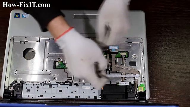 Dell Inspiron 1750 DC cable replacement, замена гнезда питания ноутбука смотреть онлайн