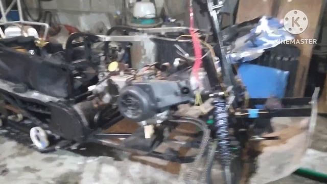 Переделка снегохода Динго Т125 в Динго Т180. Часть 1. смотреть онлайн