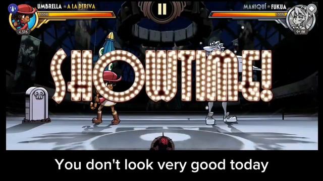 Skullgirls Mobile: Umbrella diciendo "You don't look very good today we brought plenty of salt." смотреть онлайн