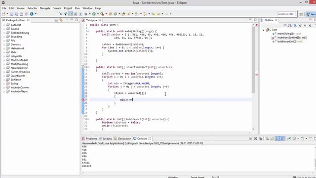 Java für Fortgeschrittene - Insertion Sort смотреть онлайн