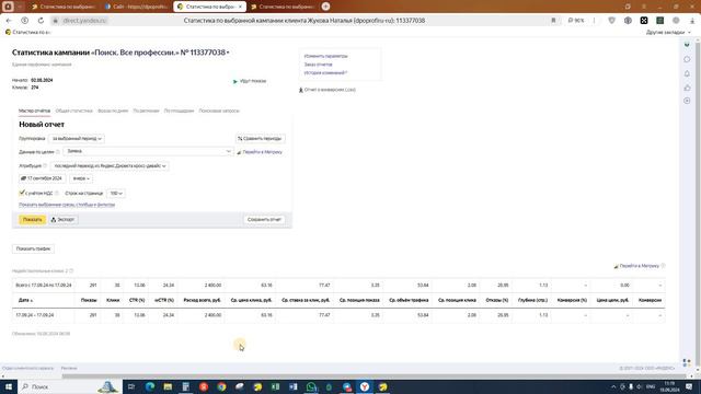 Аудит рекламных кампаний по Рабочим Профессиям