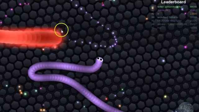 Третья часть игры "slither.io" #попал в топ 10! смотреть онлайн
