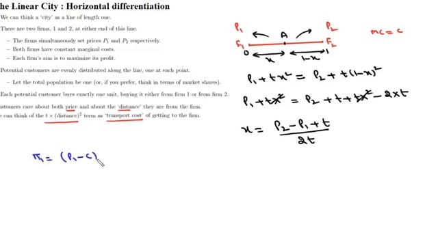 Game theory | The linear city model | Horizontal differentiation смотреть онлайн
