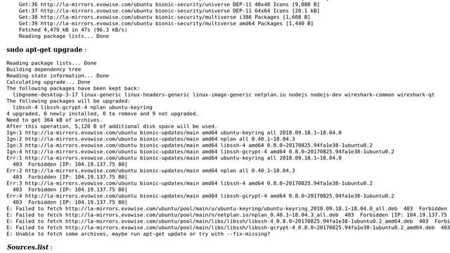 Ubuntu: apt-get upgrade: giving 403 Forbidden error for almost all the links смотреть онлайн