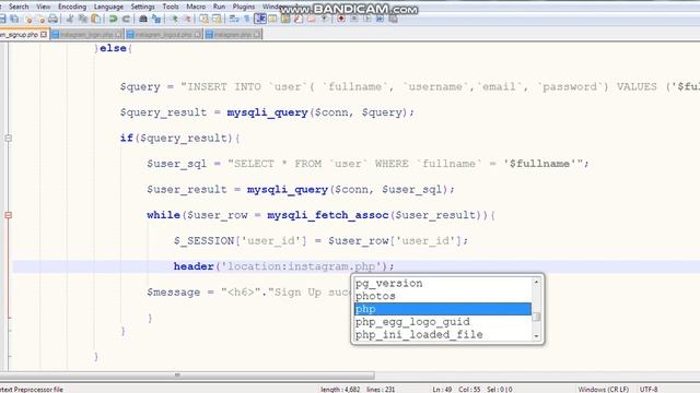 Instagram Tutorial Part-16: Session Sign up and Login PHP MYSQLI for android mobile, tablet, web.. смотреть онлайн