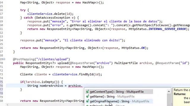 Upload en el API Rest Controller (Backend) смотреть онлайн