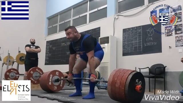 Liouras Nasos 320 kg x 3 reps Deadlift смотреть онлайн