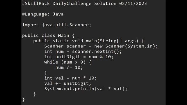 SKILLRACK DailyChallenge Solution 02/11/2023 | Python | Java | C смотреть онлайн
