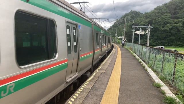 18.08.2022 года. Прибытие электрички маршута «Сендай-Сироиси» на станцию Хигаси-Сироиси.