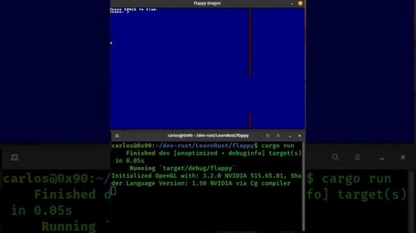 My first game in Rust-lang: Flappy Dragon