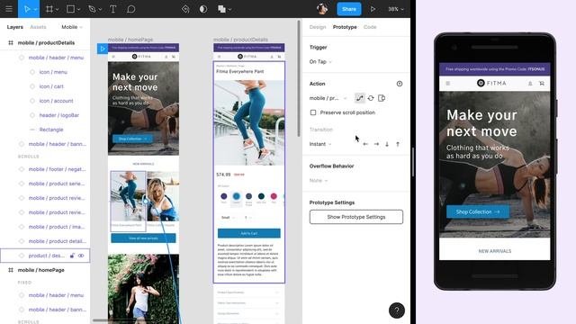 Figma tutorial: Build and present interactive prototypes [7 of 8] смотреть онлайн