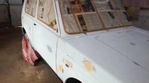 покраска нивы белым раптором