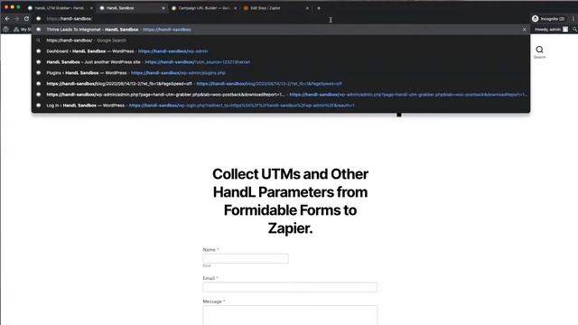 Formidable Forms to Zapier with HandL UTM Grabber/Tracker for WordPress website смотреть онлайн